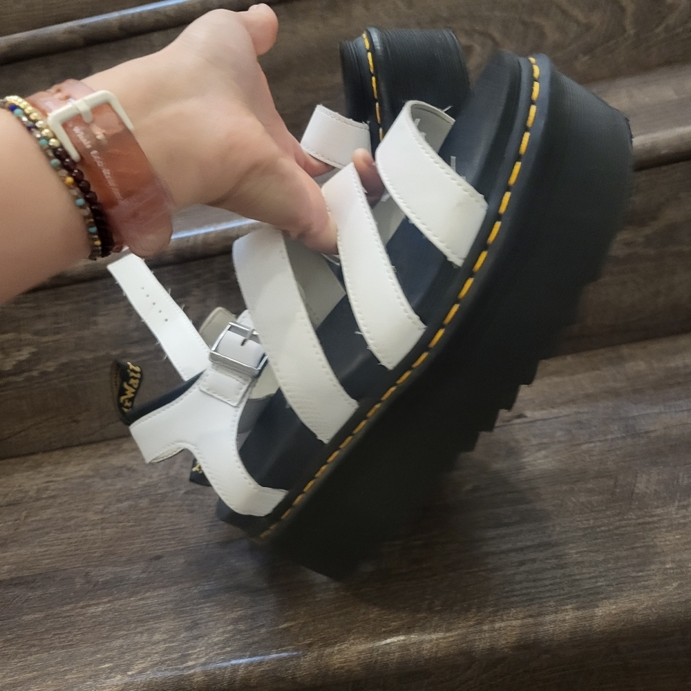 Dr.Martens Women Blaire Sandal White Hydro Leather - Picture 5 of 9